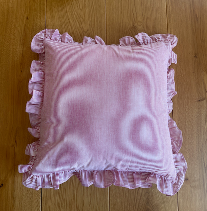 'STRIPES ARE A NEUTRAL' Striped Ruffle Pillow